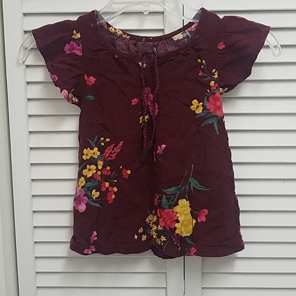 Girls maroon floral blouse